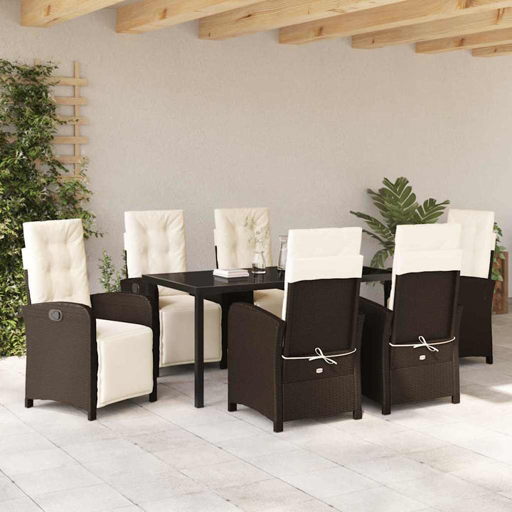 Have Spisebordssæt 7 pcs Brun polyrattan
