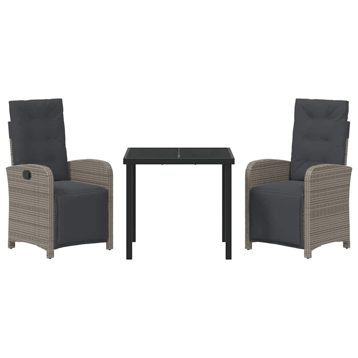 Have Spisebordssæt 3 pcs Grå polyrattan