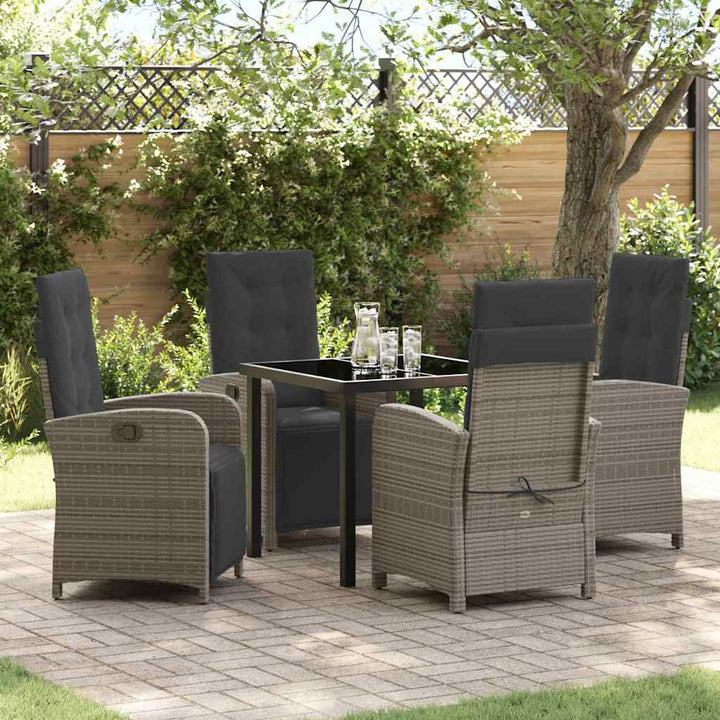 Have Spisebordssæt 5 pcs Grå polyrattan
