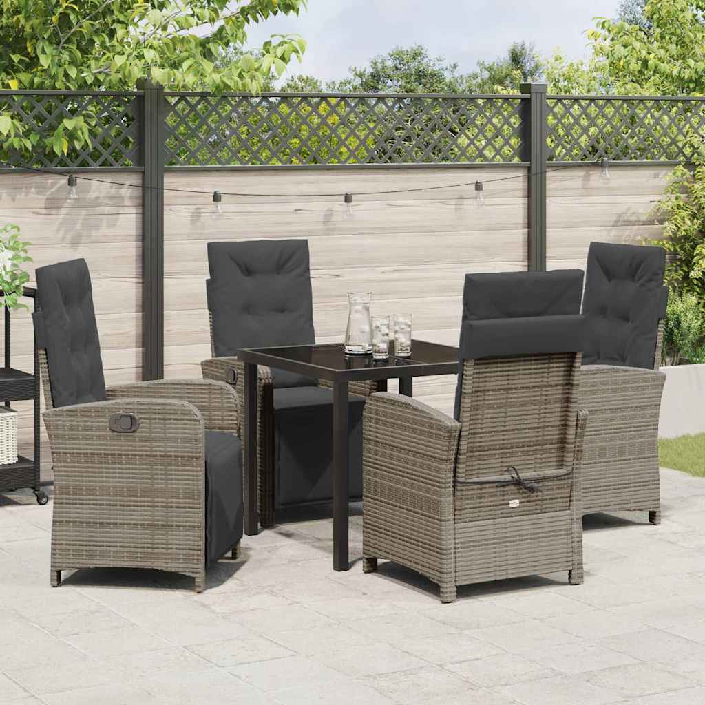 Have Spisebordssæt 5 pcs Grå polyrattan