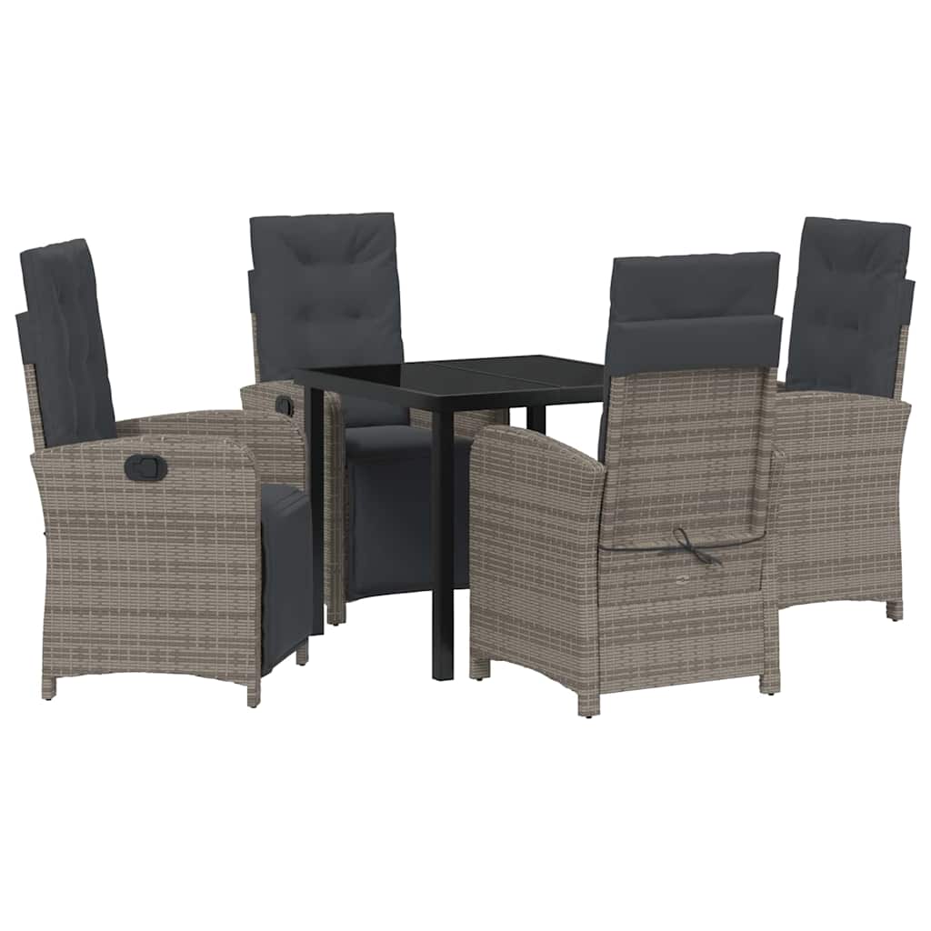 Have Spisebordssæt 5 pcs Grå polyrattan