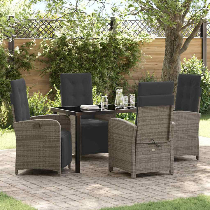 Have Spisebordssæt 5 pcs Grå polyrattan