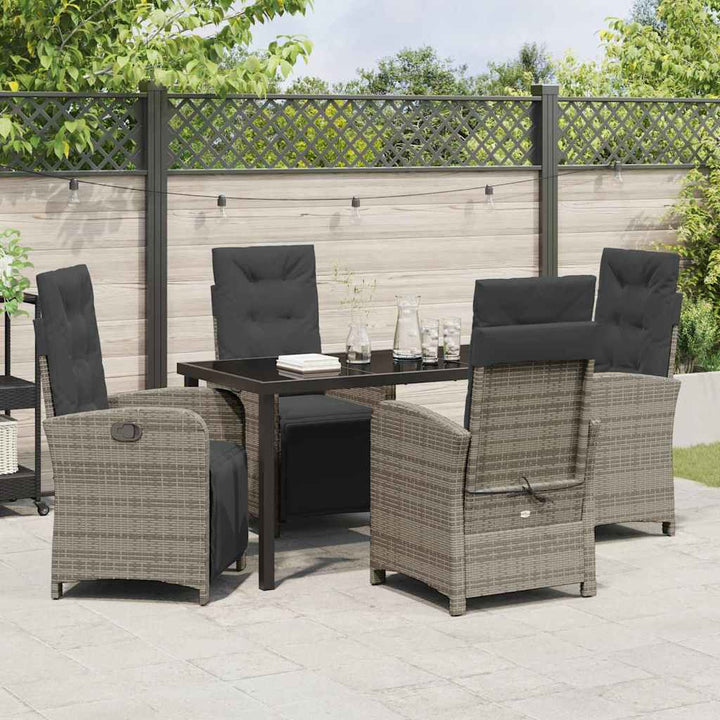 Have Spisebordssæt 5 pcs Grå polyrattan