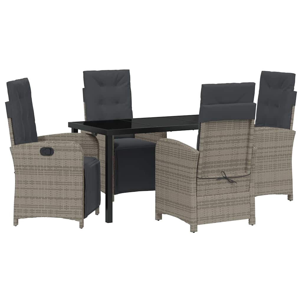 Have Spisebordssæt 5 pcs Grå polyrattan