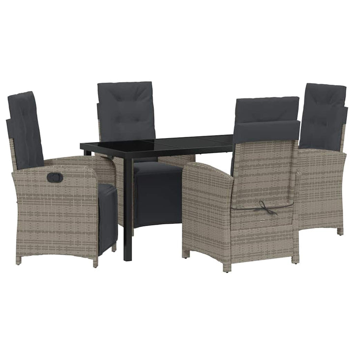 Have Spisebordssæt 5 pcs Grå polyrattan