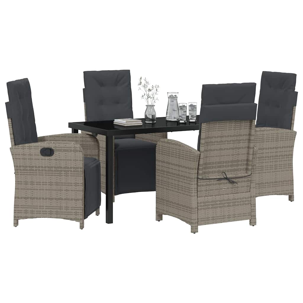 Have Spisebordssæt 5 pcs Grå polyrattan