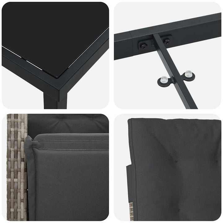 Have Spisebordssæt 7 pcs Grå polyrattan