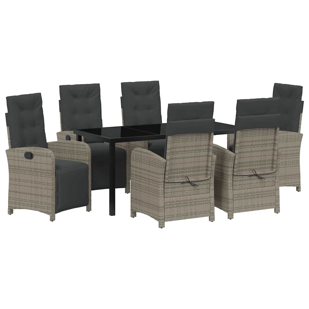 Have Spisebordssæt 7 pcs Grå polyrattan