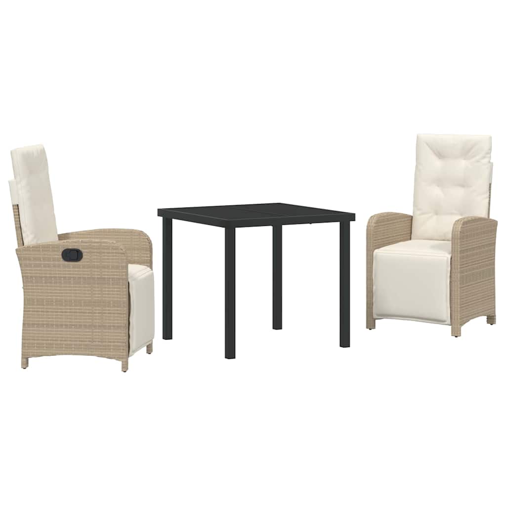 Have Spisebordssæt 3 pcs Beige polyrattan