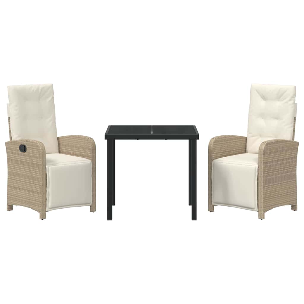 Have Spisebordssæt 3 pcs Beige polyrattan