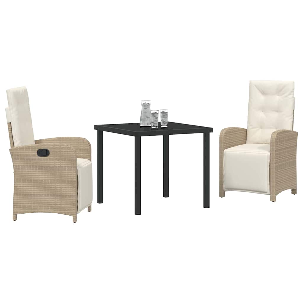 Have Spisebordssæt 3 pcs Beige polyrattan