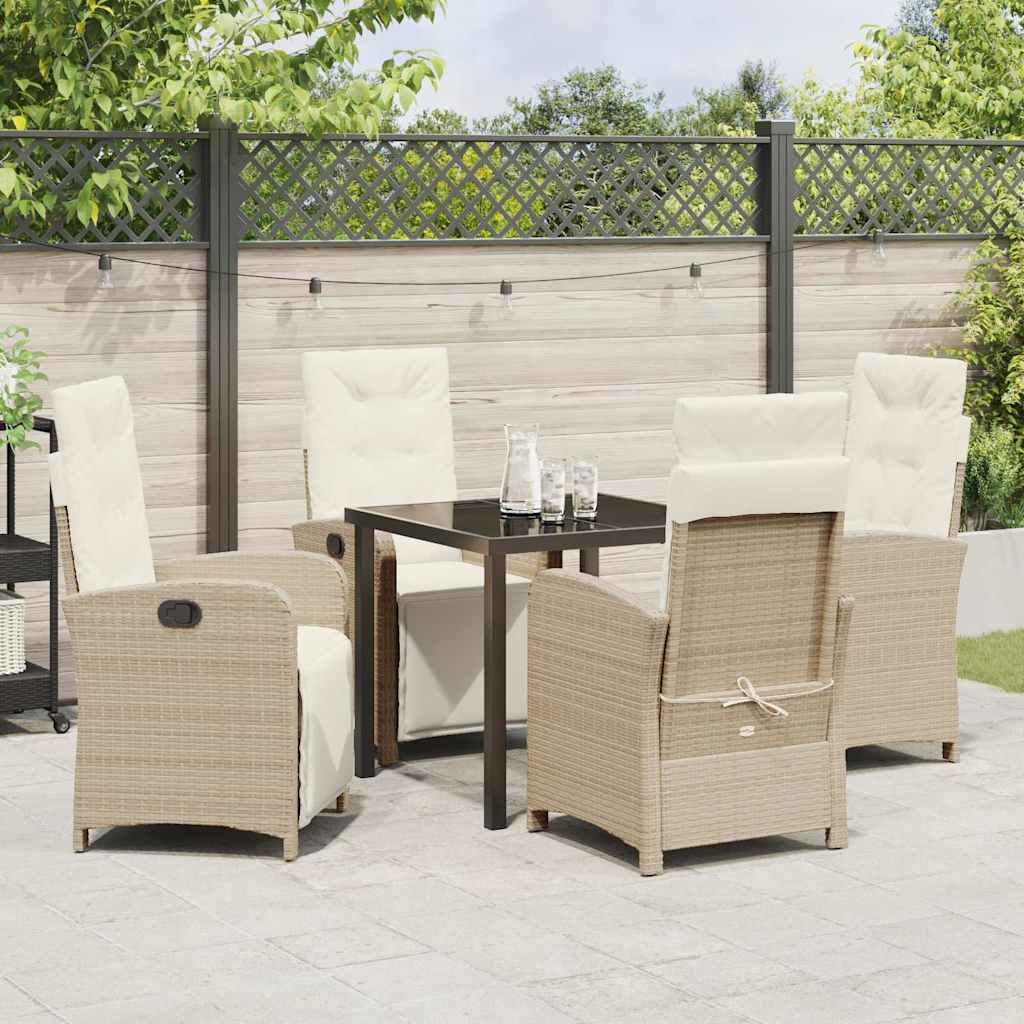 Have Spisebordssæt 5 pcs Beige polyrattan