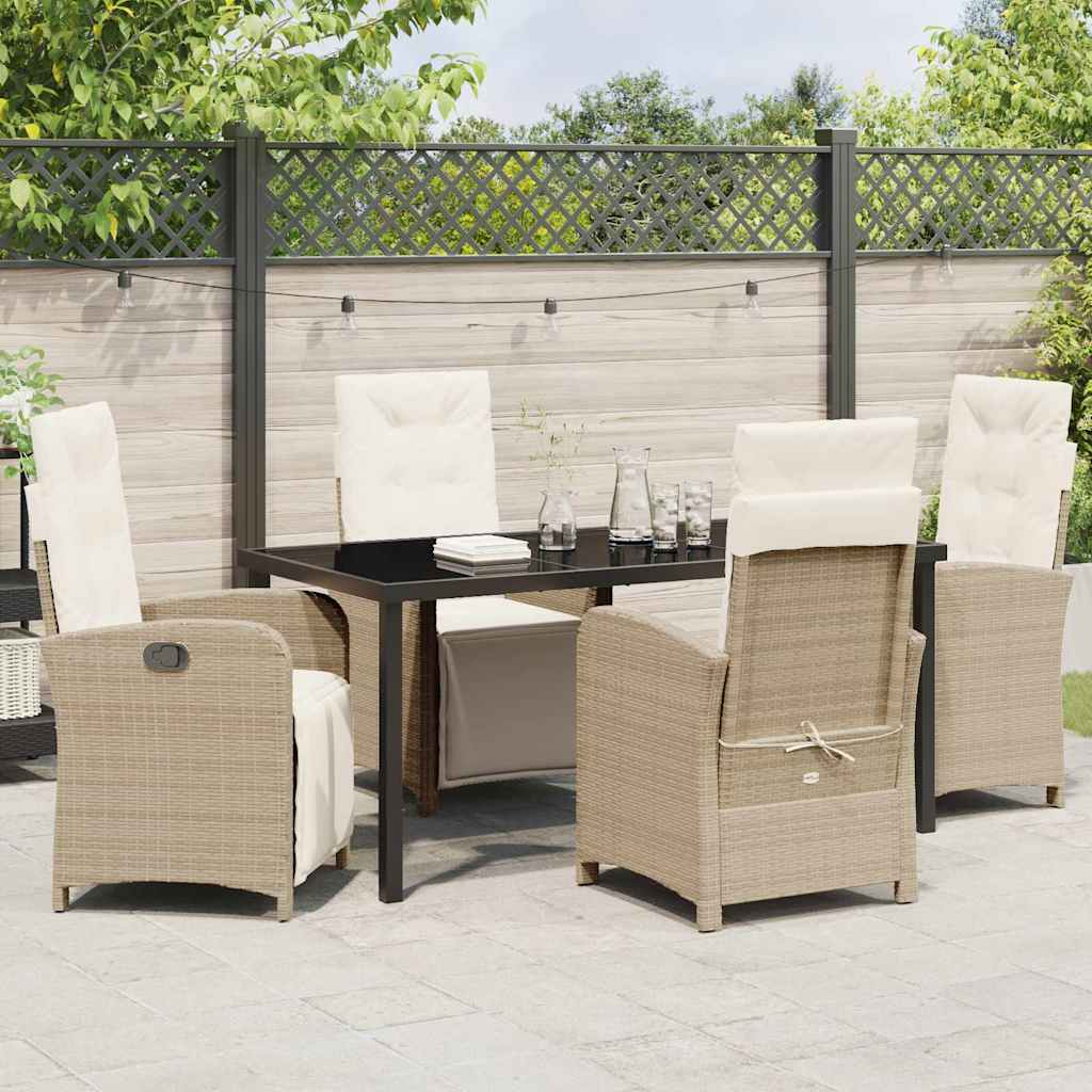 Have Spisebordssæt 5 pcs Beige polyrattan