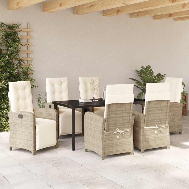 Have Spisebordssæt 7 pcs Beige polyrattan