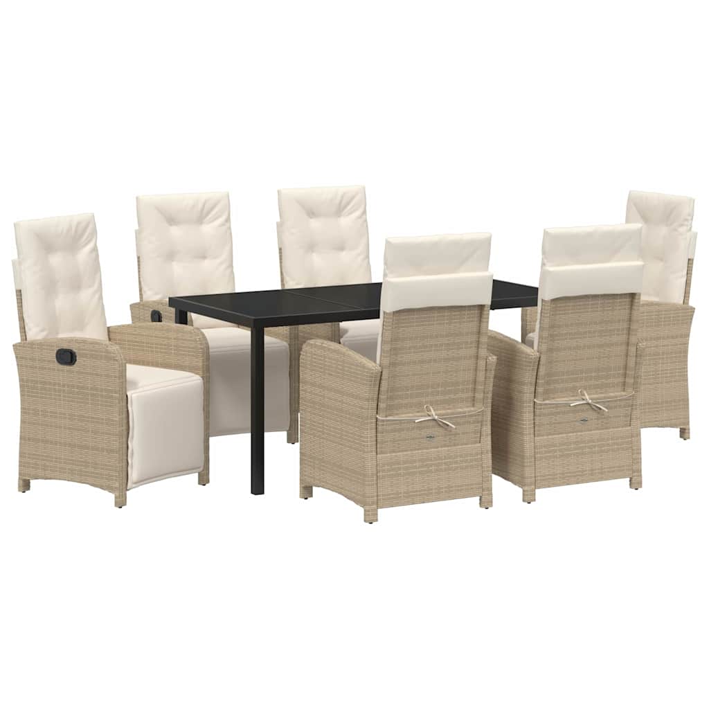 Have Spisebordssæt 7 pcs Beige polyrattan