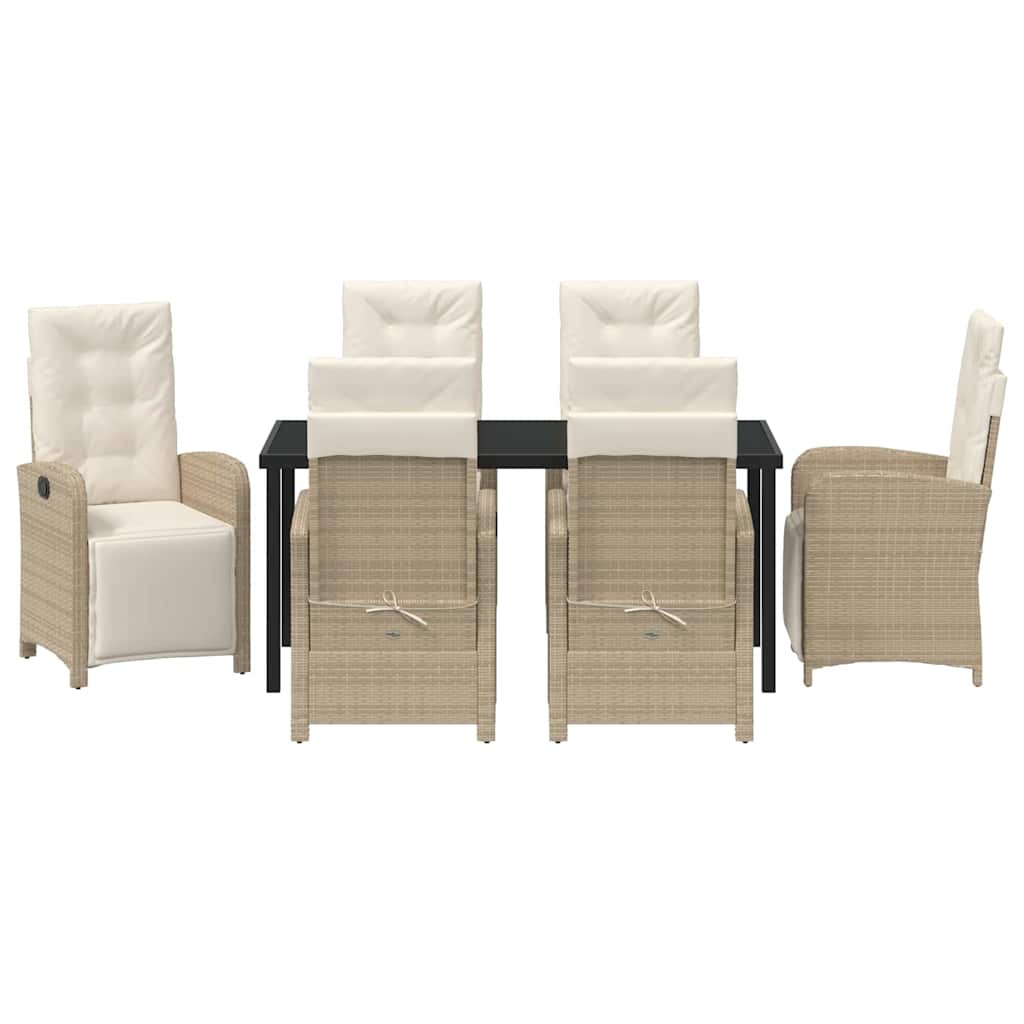 Have Spisebordssæt 7 pcs Beige polyrattan