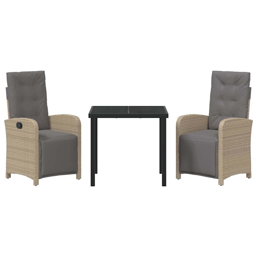 Have Spisebordssæt 3 pcs Beige polyrattan