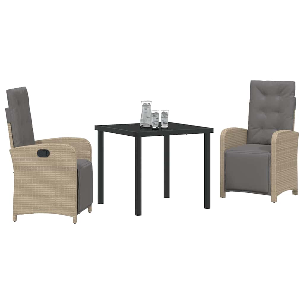 Have Spisebordssæt 3 pcs Beige polyrattan