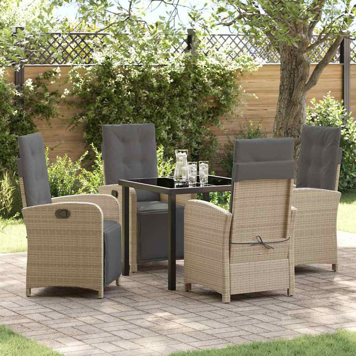Have Spisebordssæt 5 pcs Beige polyrattan
