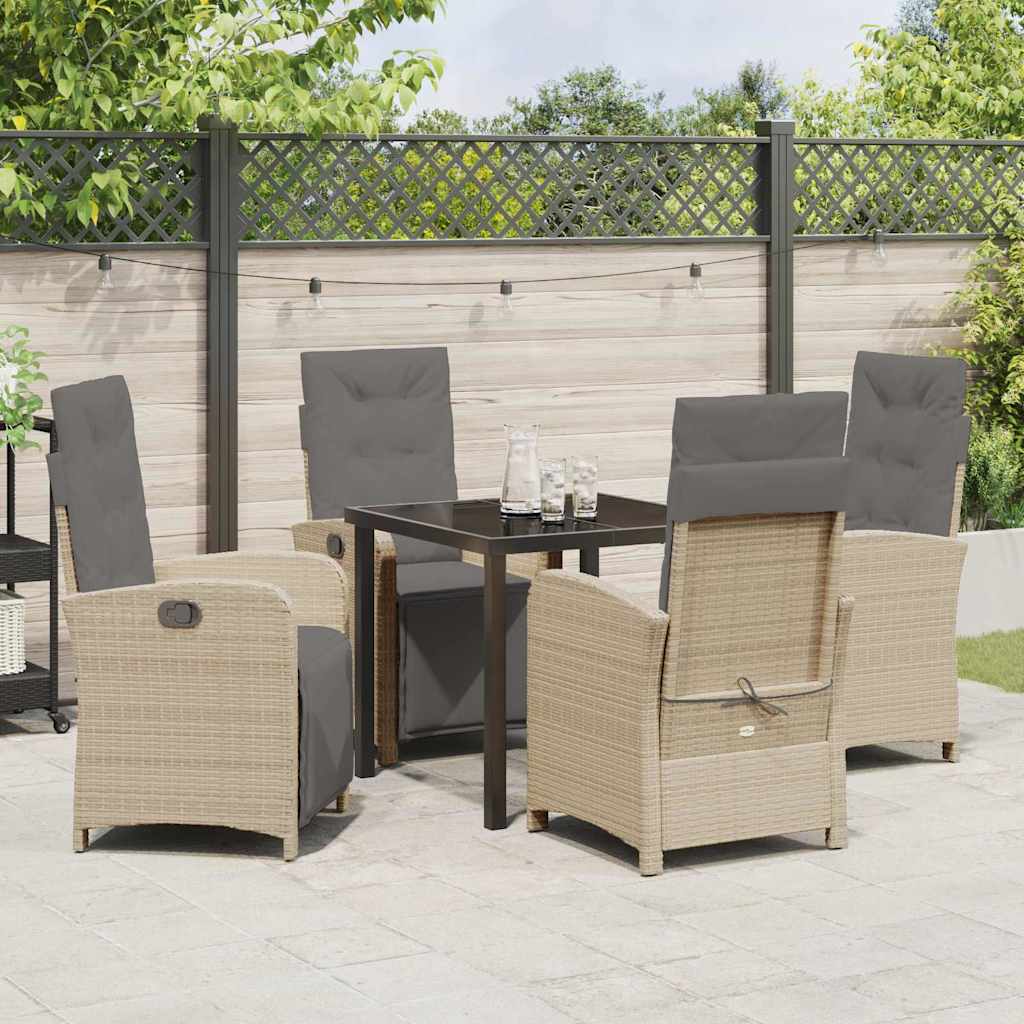 Have Spisebordssæt 5 pcs Beige polyrattan