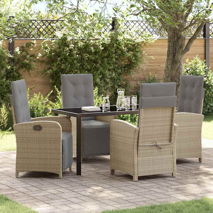 Have Spisebordssæt 5 pcs Beige polyrattan