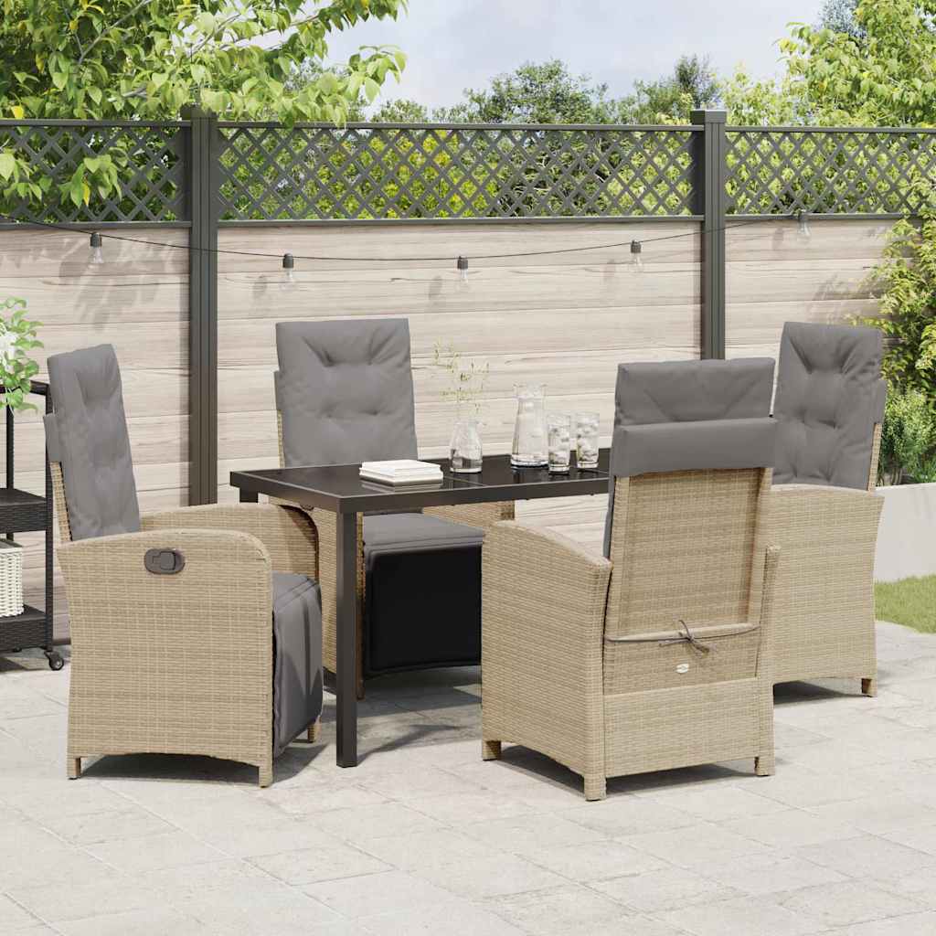 Have Spisebordssæt 5 pcs Beige polyrattan