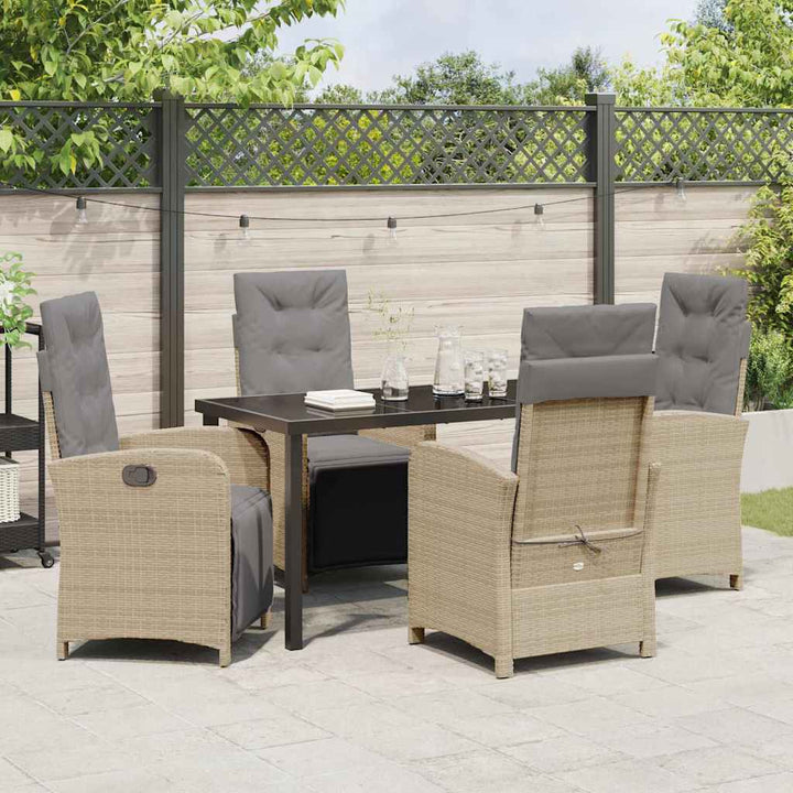 Have Spisebordssæt 5 pcs Beige polyrattan
