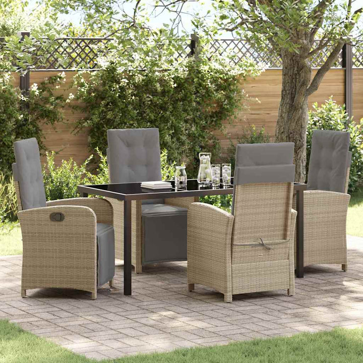 Have Spisebordssæt 5 pcs Beige polyrattan