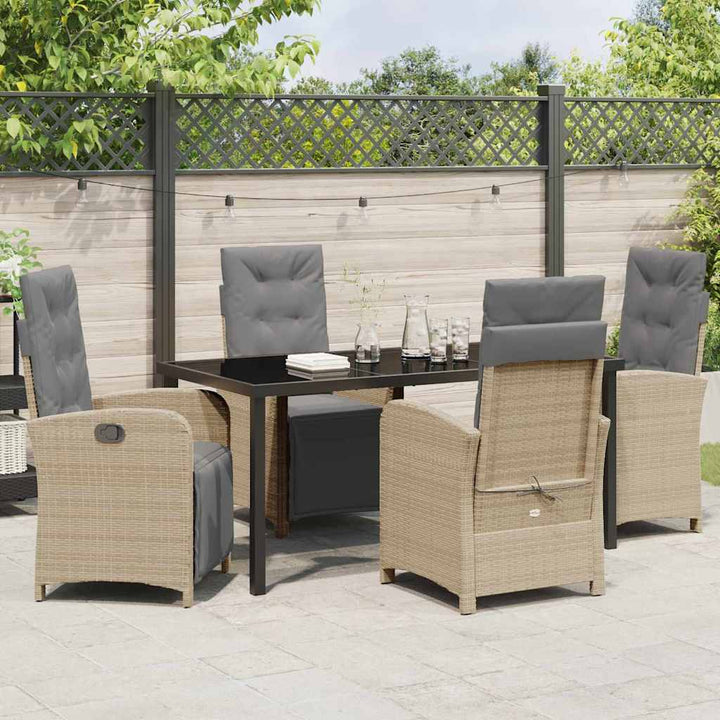 Have Spisebordssæt 5 pcs Beige polyrattan
