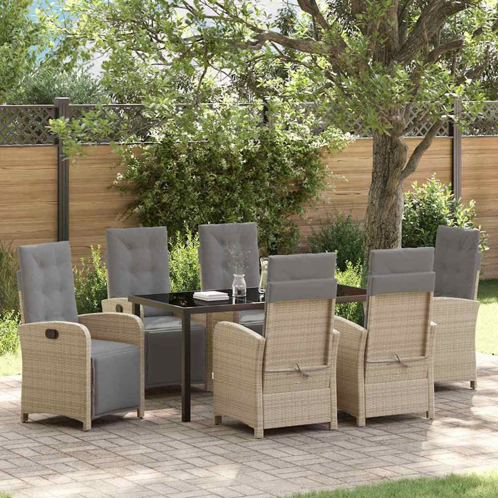 Have Spisebordssæt 7 pcs Beige polyrattan