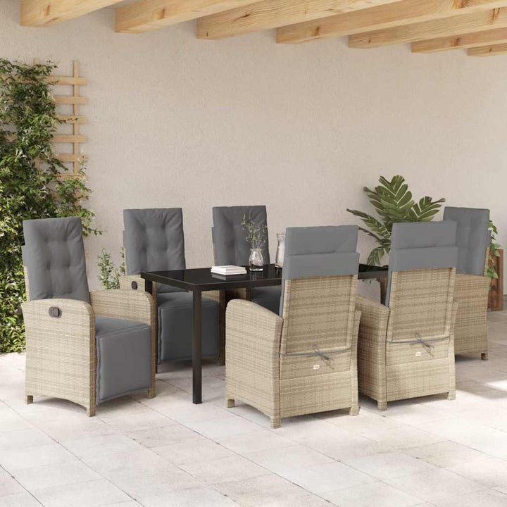 Have Spisebordssæt 7 pcs Beige polyrattan