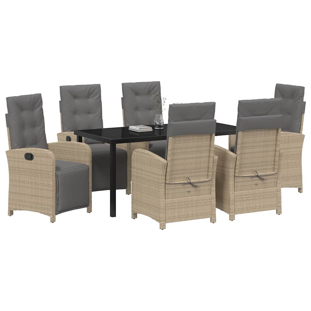 Have Spisebordssæt 7 pcs Beige polyrattan