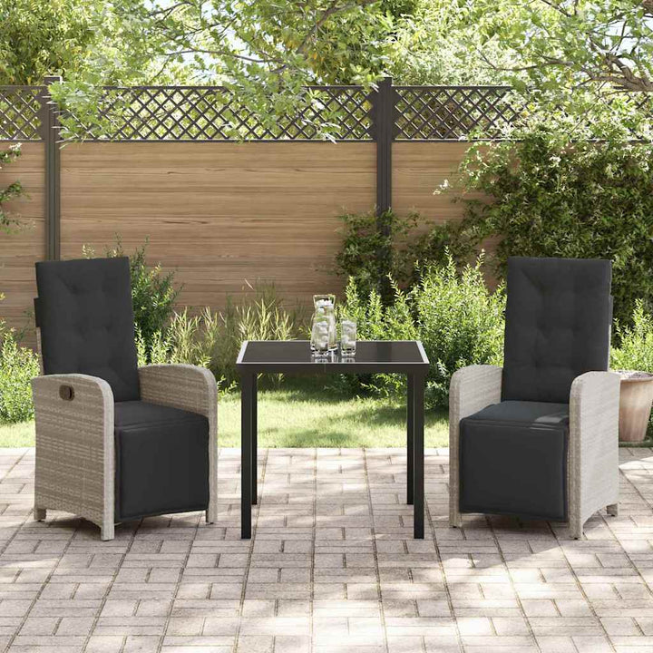 Have Spisebordssæt 3 pcs Lysegrå polyrattan