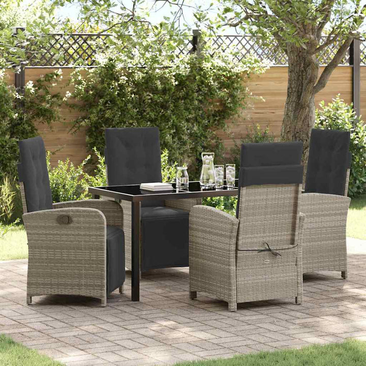 Have Spisebordssæt 5 pcs Lysegrå polyrattan