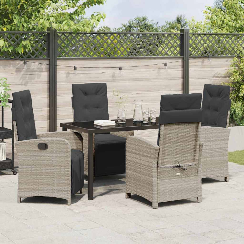 Have Spisebordssæt 5 pcs Lysegrå polyrattan