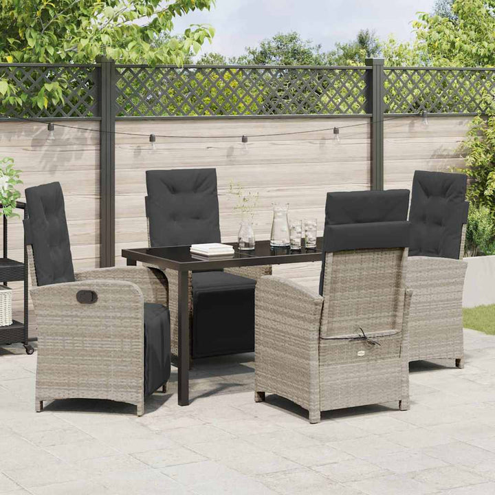 Have Spisebordssæt 5 pcs Lysegrå polyrattan