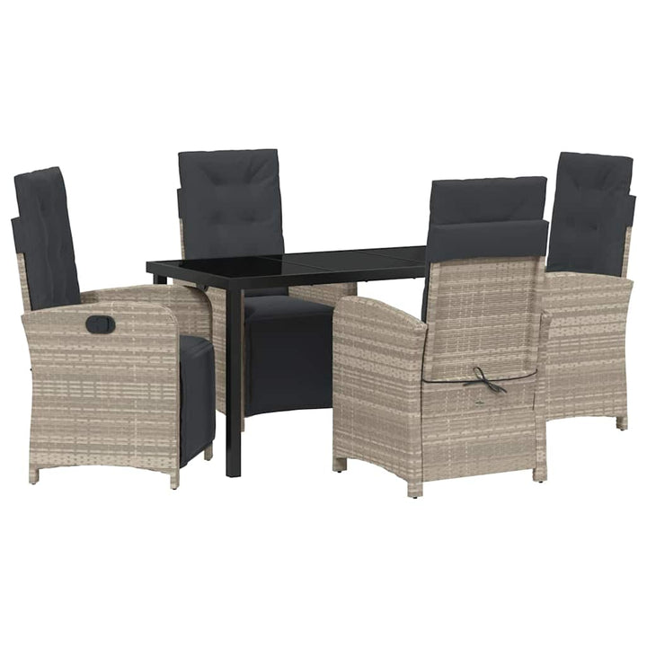 Have Spisebordssæt 5 pcs Lysegrå polyrattan