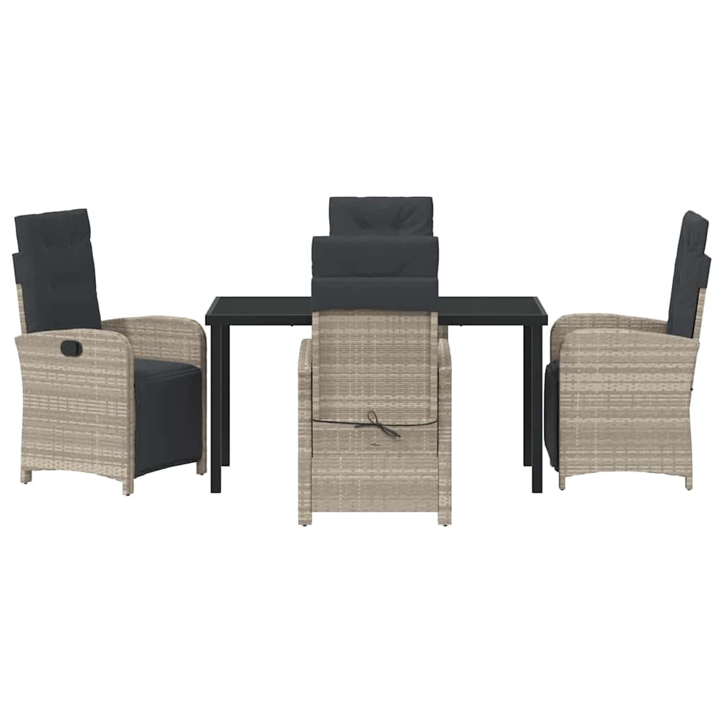 Have Spisebordssæt 5 pcs Lysegrå polyrattan