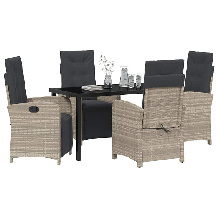 Have Spisebordssæt 5 pcs Lysegrå polyrattan