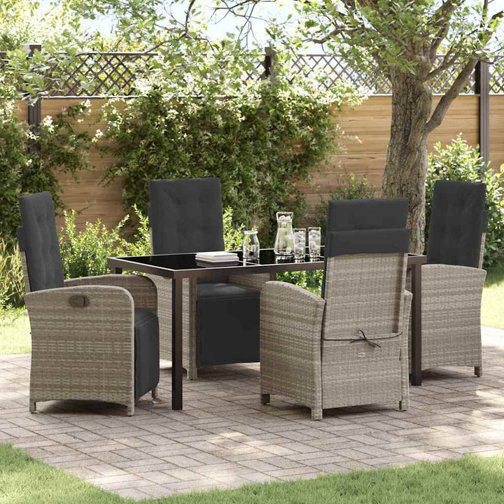 Have Spisebordssæt 5 pcs Lysegrå polyrattan