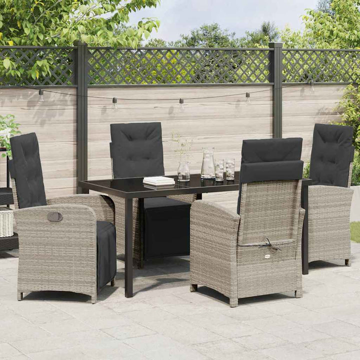 Have Spisebordssæt 5 pcs Lysegrå polyrattan
