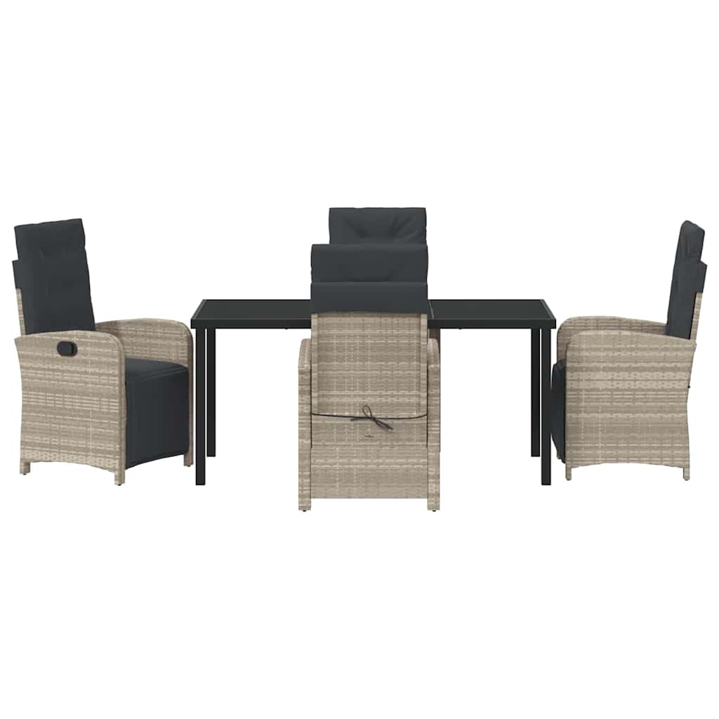 Have Spisebordssæt 5 pcs Lysegrå polyrattan