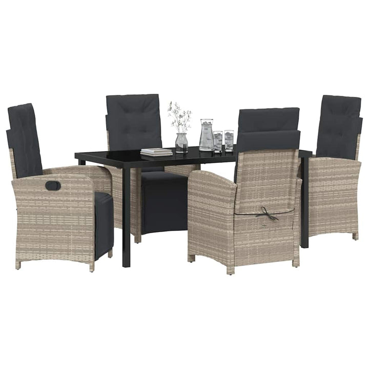 Have Spisebordssæt 5 pcs Lysegrå polyrattan