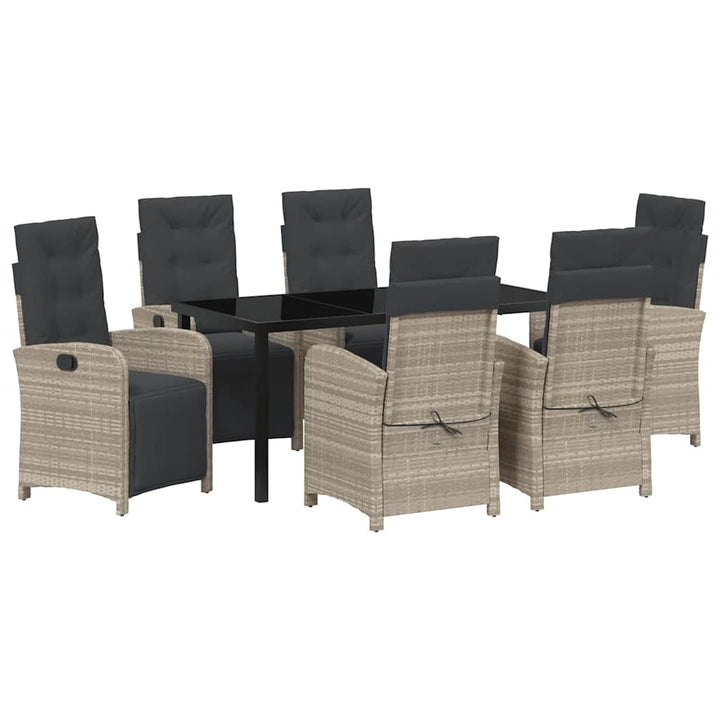 Have Spisebordssæt 7 pcs Lysegrå polyrattan