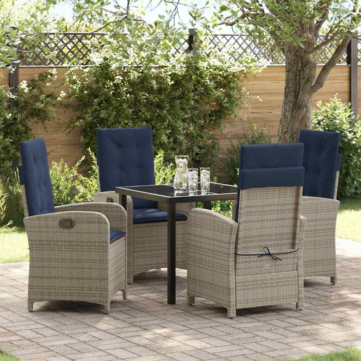 Have Spisebordssæt 5 pcs Grå polyrattan