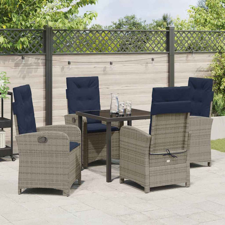 Have Spisebordssæt 5 pcs Grå polyrattan
