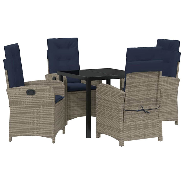 Have Spisebordssæt 5 pcs Grå polyrattan