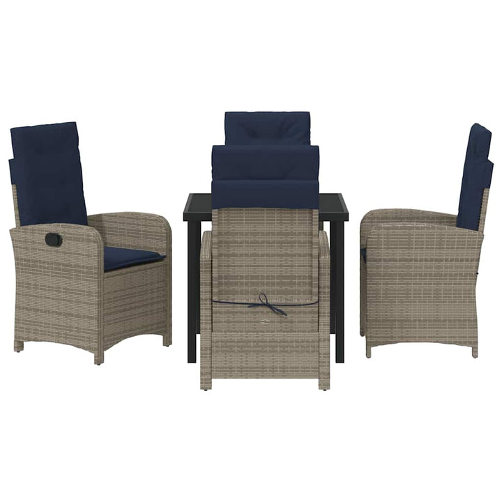Have Spisebordssæt 5 pcs Grå polyrattan
