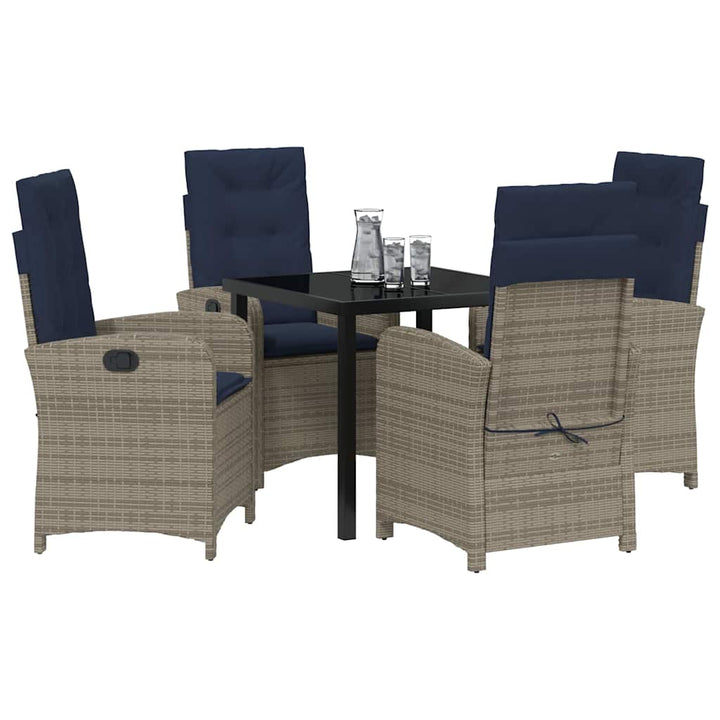 Have Spisebordssæt 5 pcs Grå polyrattan