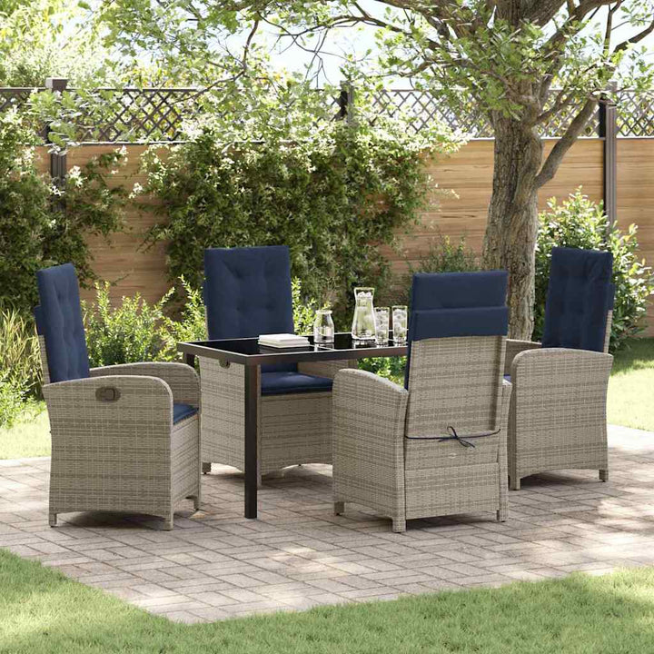 Have Spisebordssæt 5 pcs Grå polyrattan